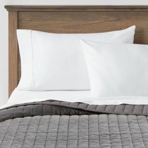Threshold Other - Open Box - Threshold - King Channel Stitch Velvet Quilt Charco Charcoal